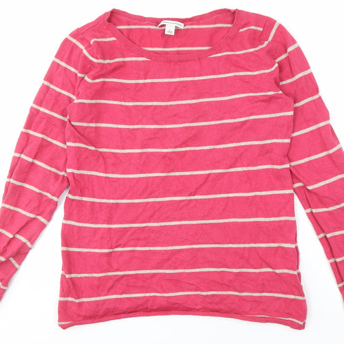 Banana Republic Women's Pink Striped Pullover Jumper L