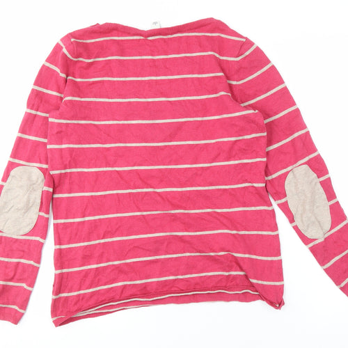 Banana Republic Women's Pink Striped Pullover Jumper L