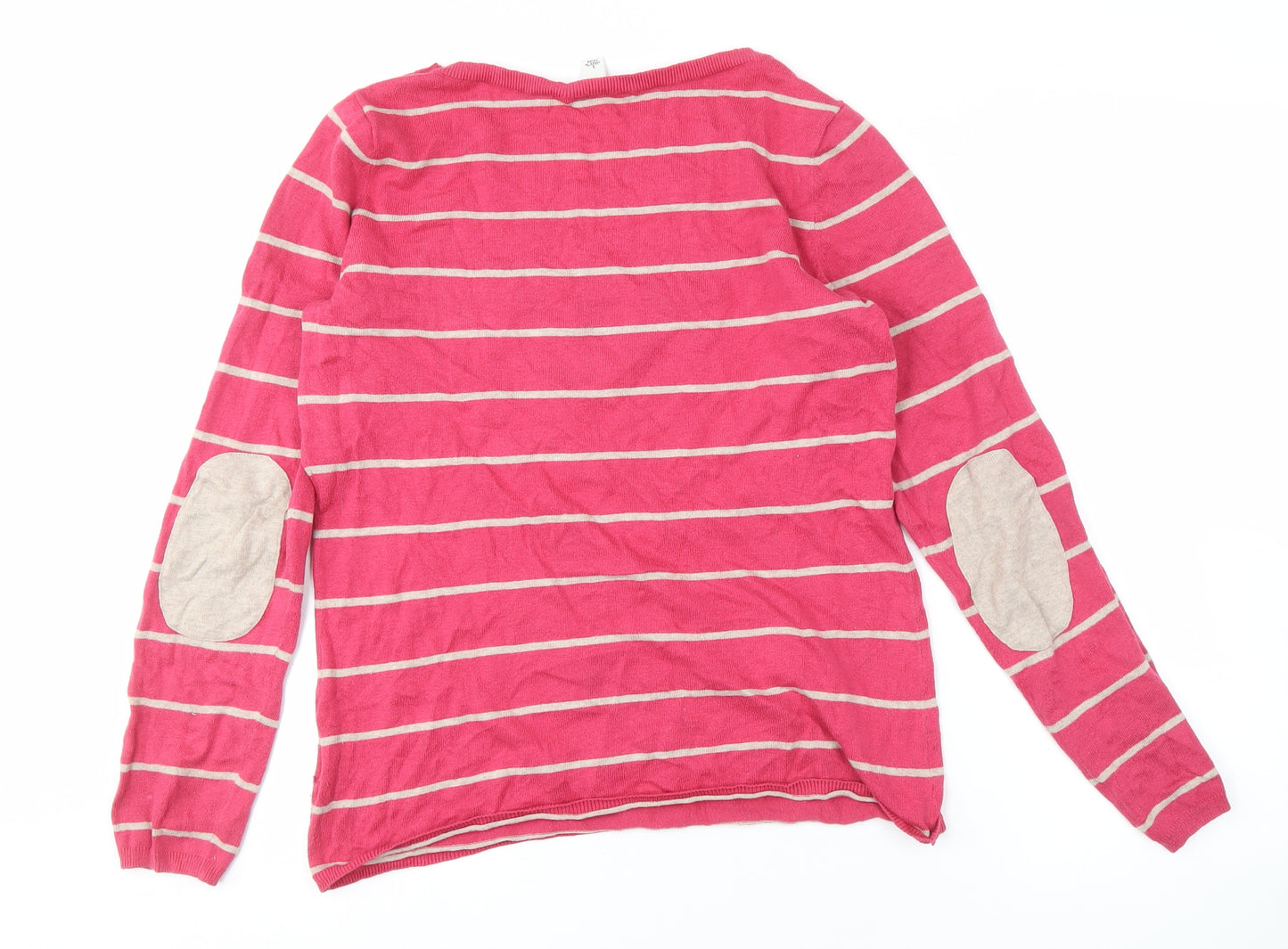 Banana Republic Women's Pink Striped Pullover Jumper L