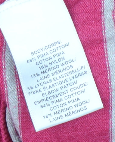 Banana Republic Women's Pink Striped Pullover Jumper L