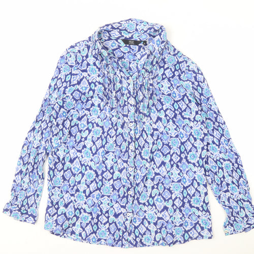 ISLE Collection Blue Geometric Blouse - Size 16
