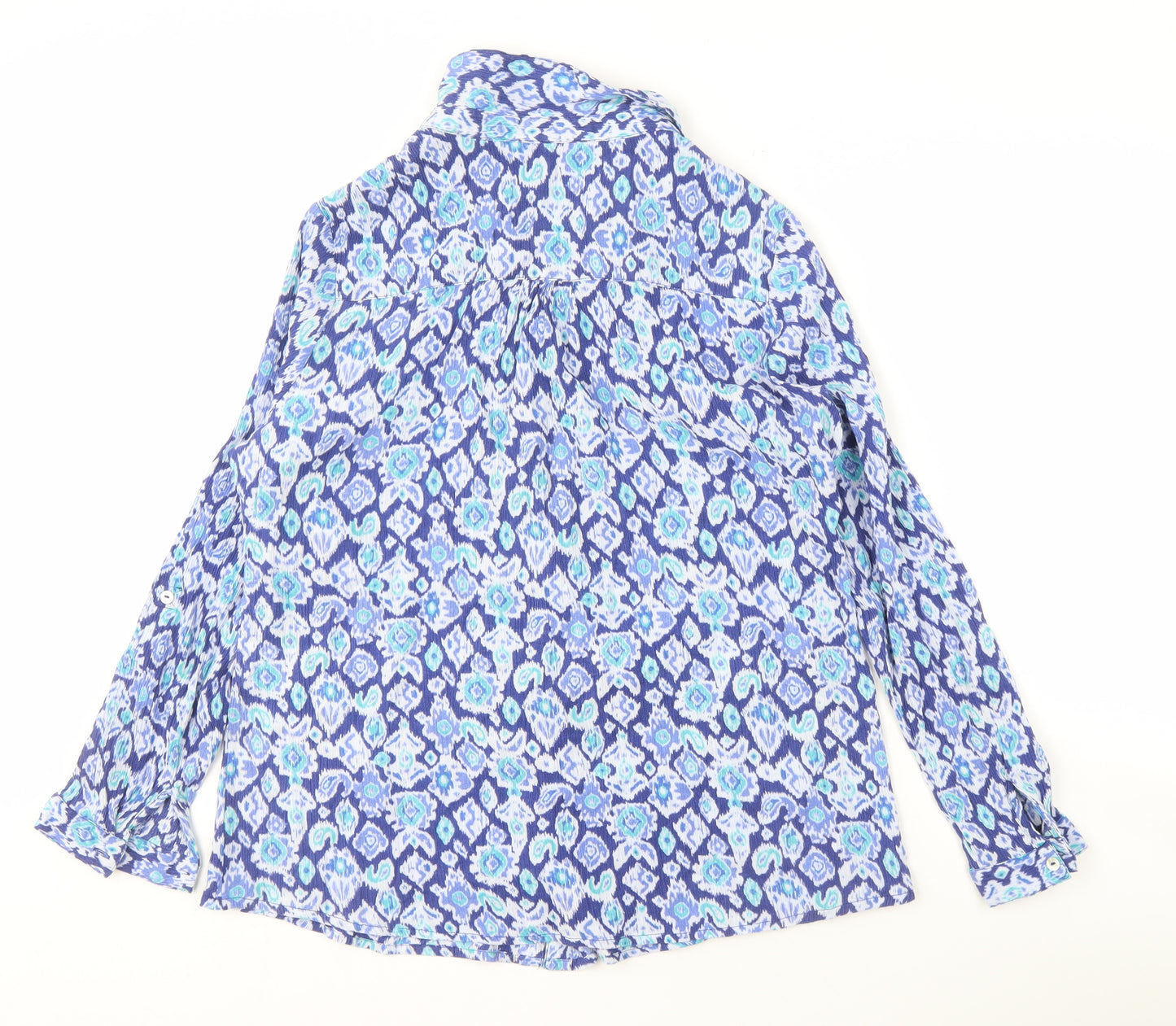 ISLE Collection Blue Geometric Blouse - Size 16