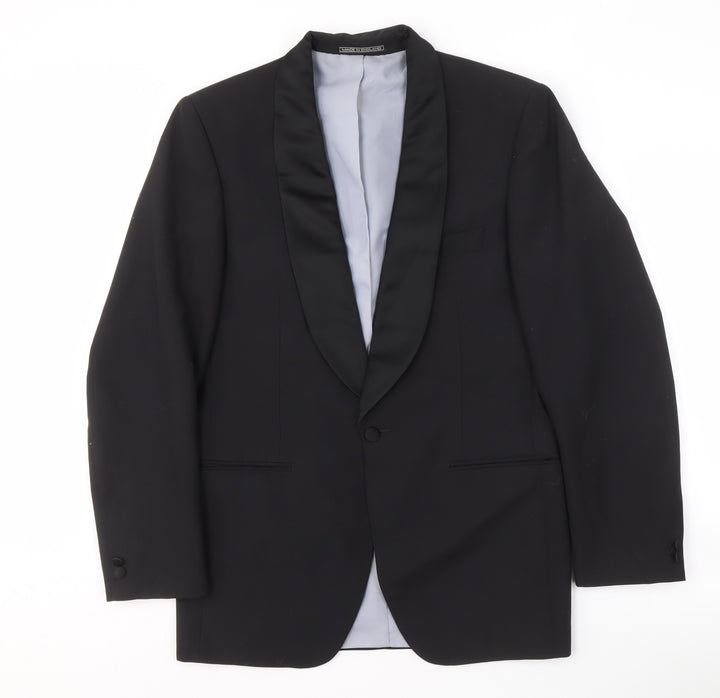 Jonelle Men's Black Tuxedo Blazer, Shawl Lapel, 48
