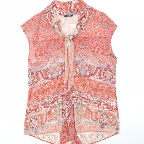 Roman Women's Red Paisley Blouse Size 12 Sleeveless