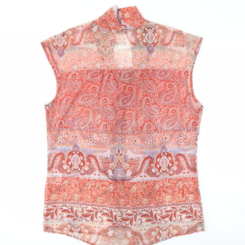 Roman Women's Red Paisley Blouse Size 12 Sleeveless