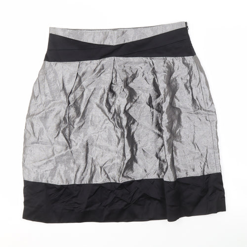 Coast Women's Grey Black Viscose Regular Skirt Size 16