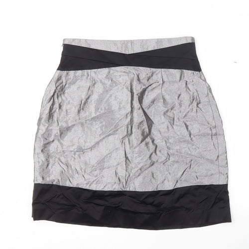 Coast Women's Grey Black Viscose Regular Skirt Size 16