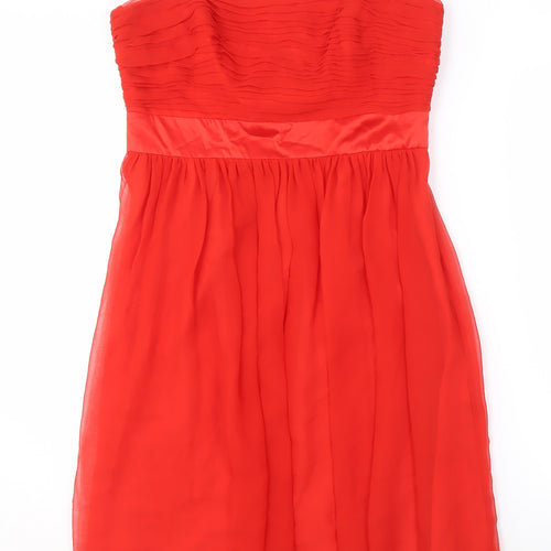 Coast Red Silk Strapless Dress Women Size 12