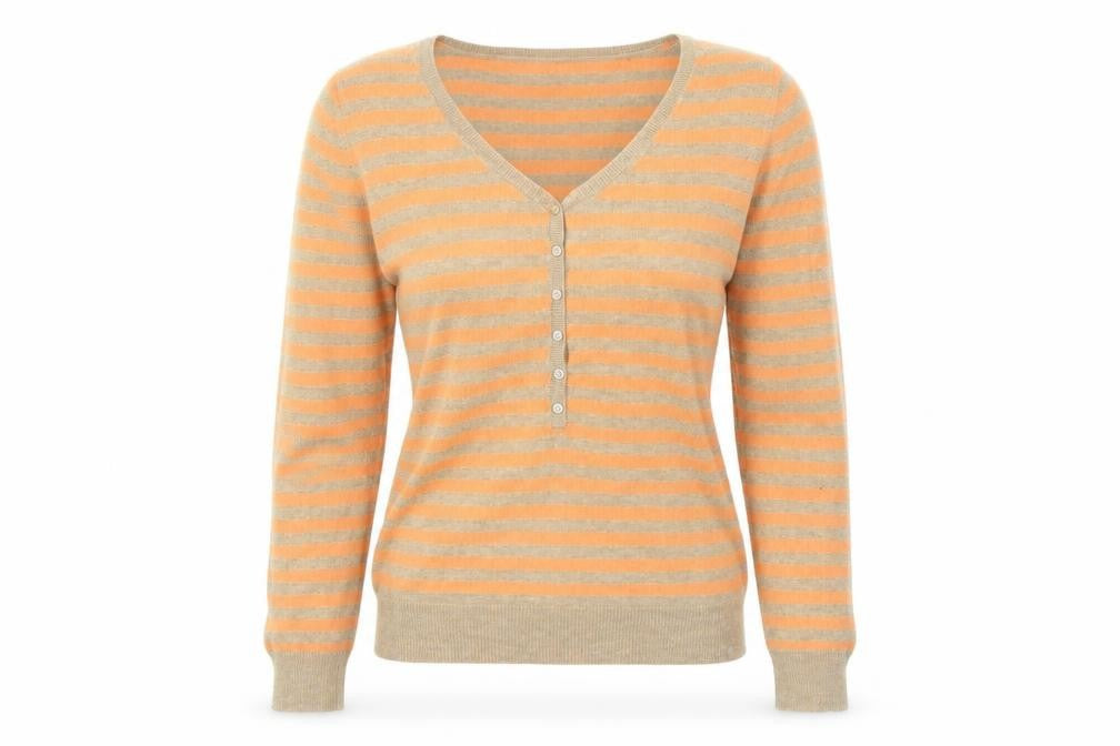 Front view of Gap Women's Multicoloured Striped Henley Jumper - S