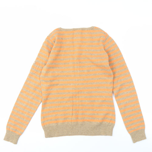GAP Women's Multicoloured Striped Henley Jumper - S