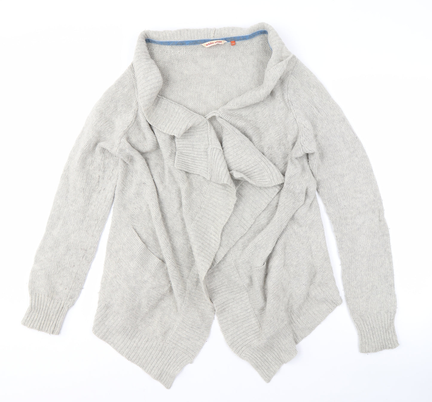 White Stuff Women's Grey Open Front Cardigan Size 14