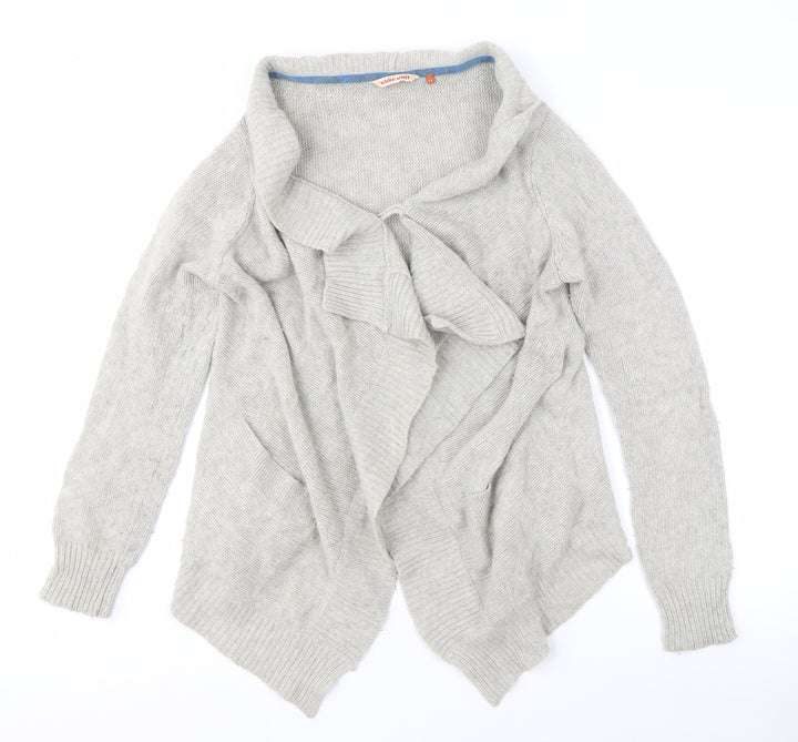 White Stuff Women's Grey Open Front Cardigan Size 14
