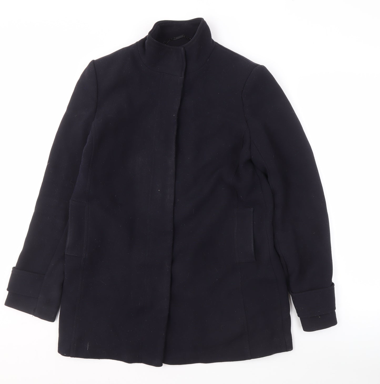 Laura Ashley Women's Black Overcoat, Size 10, Mid-Length
