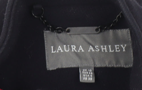 Laura Ashley Women's Black Overcoat, Size 10, Mid-Length