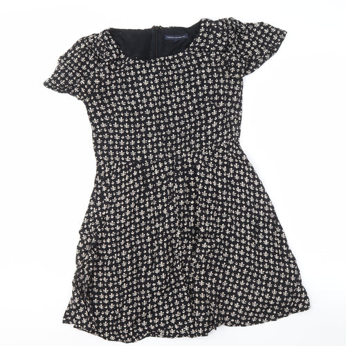 French Connection Women's Black A-Line Floral Dress