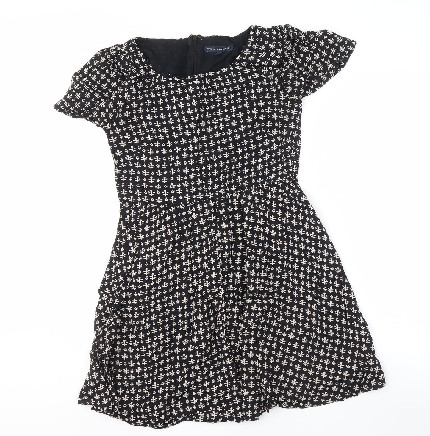 French Connection Women's Black A-Line Floral Dress
