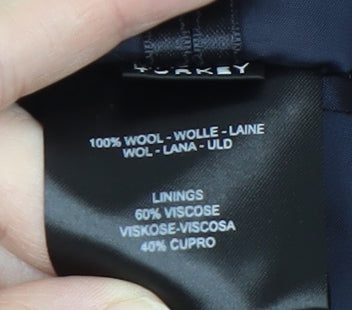 Jaeger Men's Blue Stripe Short Blazer Jacket 42S