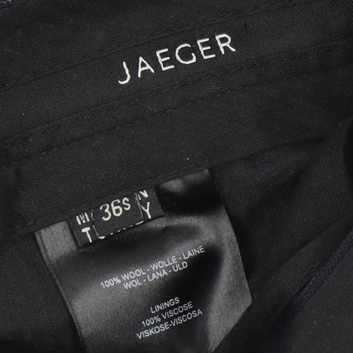 Jaeger Men's Black Striped Wool Trousers, Size 36S