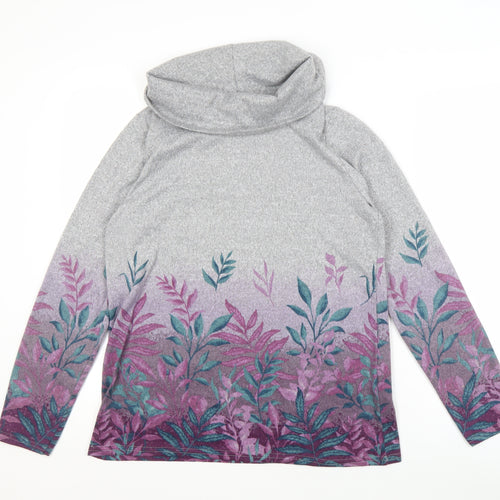 Isle Women's Grey Floral Sweatshirt Size 10-12
