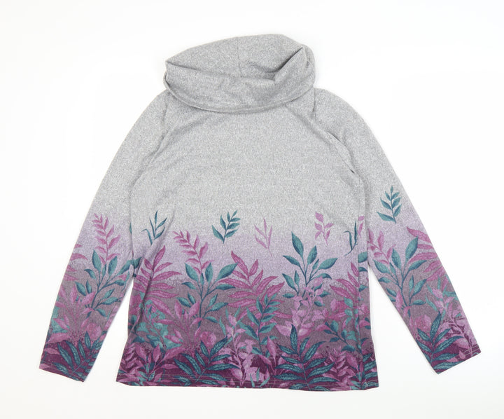 Isle Women's Grey Floral Sweatshirt Size 10-12