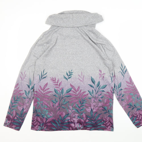 Isle Women's Grey Floral Sweatshirt Size 10-12