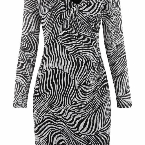 Reiss Women's Black Animal Print Dress Size 8