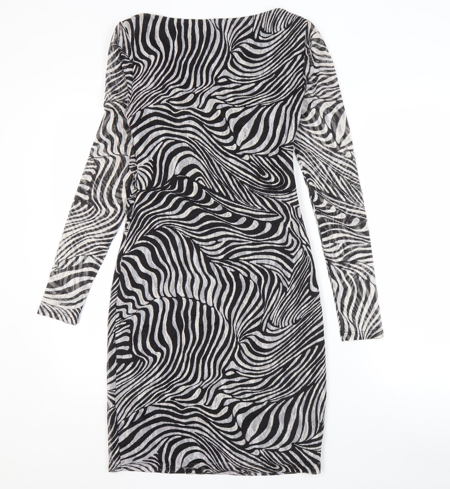 Reiss Women's Black Animal Print Dress Size 8