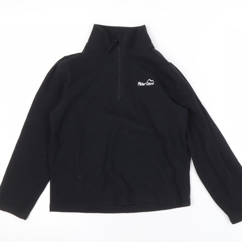 Peter Storm Boys Black Fleece 1/2 Zip Sweatshirt, Size 7-8