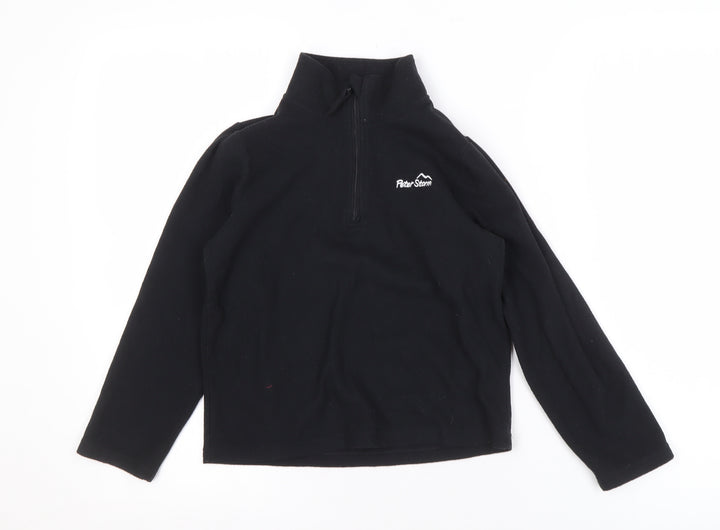 Peter Storm Boys Black Fleece 1/2 Zip Sweatshirt, Size 7-8