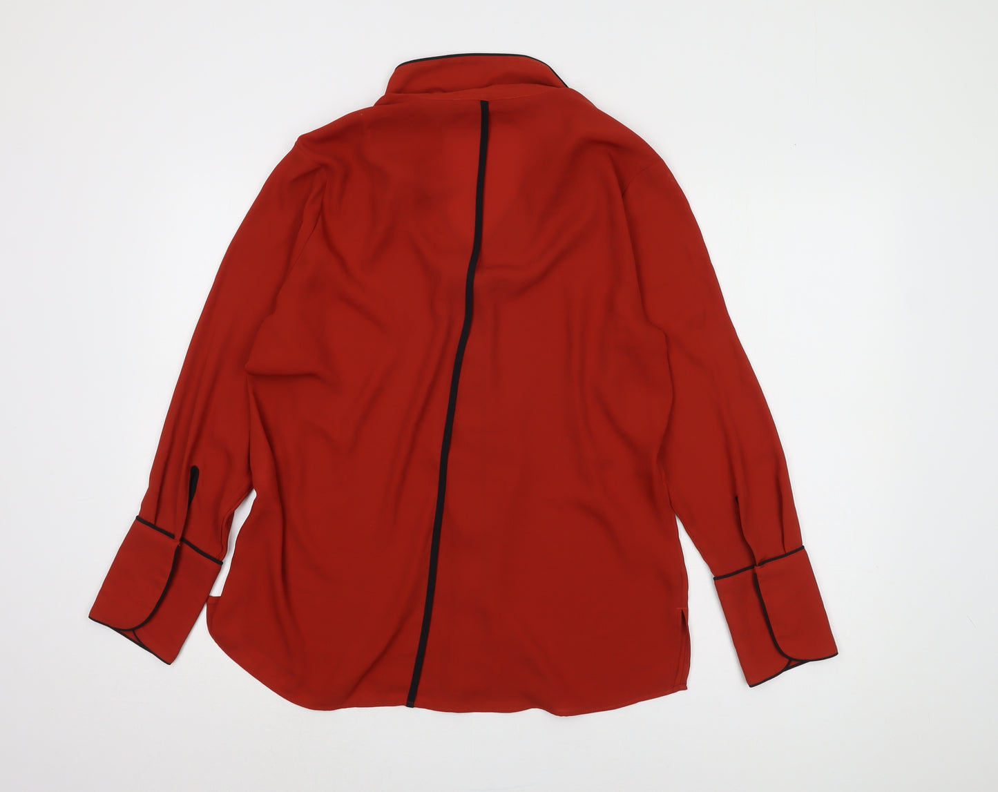 Marks and Spencer Women's Red Collared Blouse Size 14