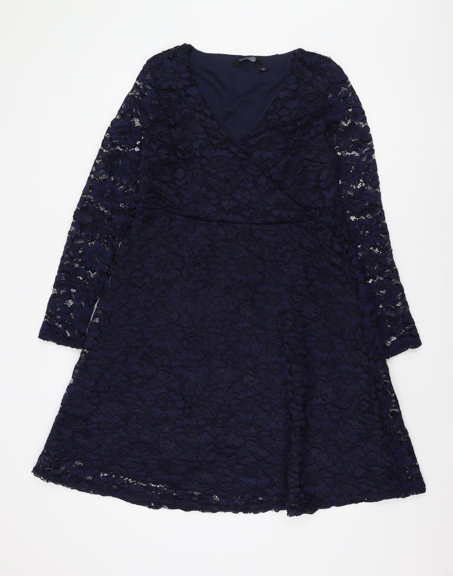 Dorothy Perkins Women's Blue Floral Lace Dress, Size 20