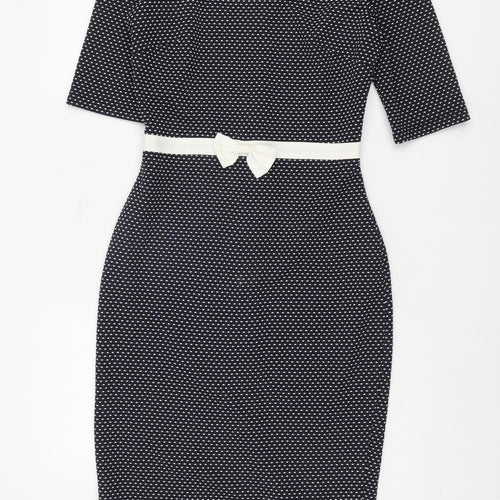 Paper Dolls Women's Black Polka Dot Sheath Dress