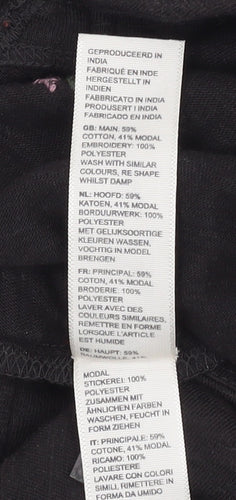 Fat Face Women's Black Floral 3/4 Sleeve Blouse UK 8