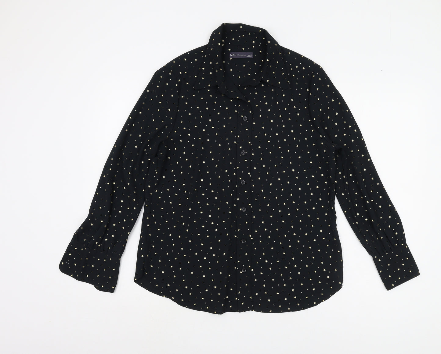 Marks and Spencer Black Star Button-Up Shirt