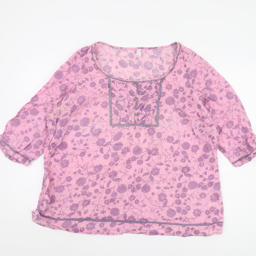 Marks and Spencer Women's Purple Floral Tunic Blouse
