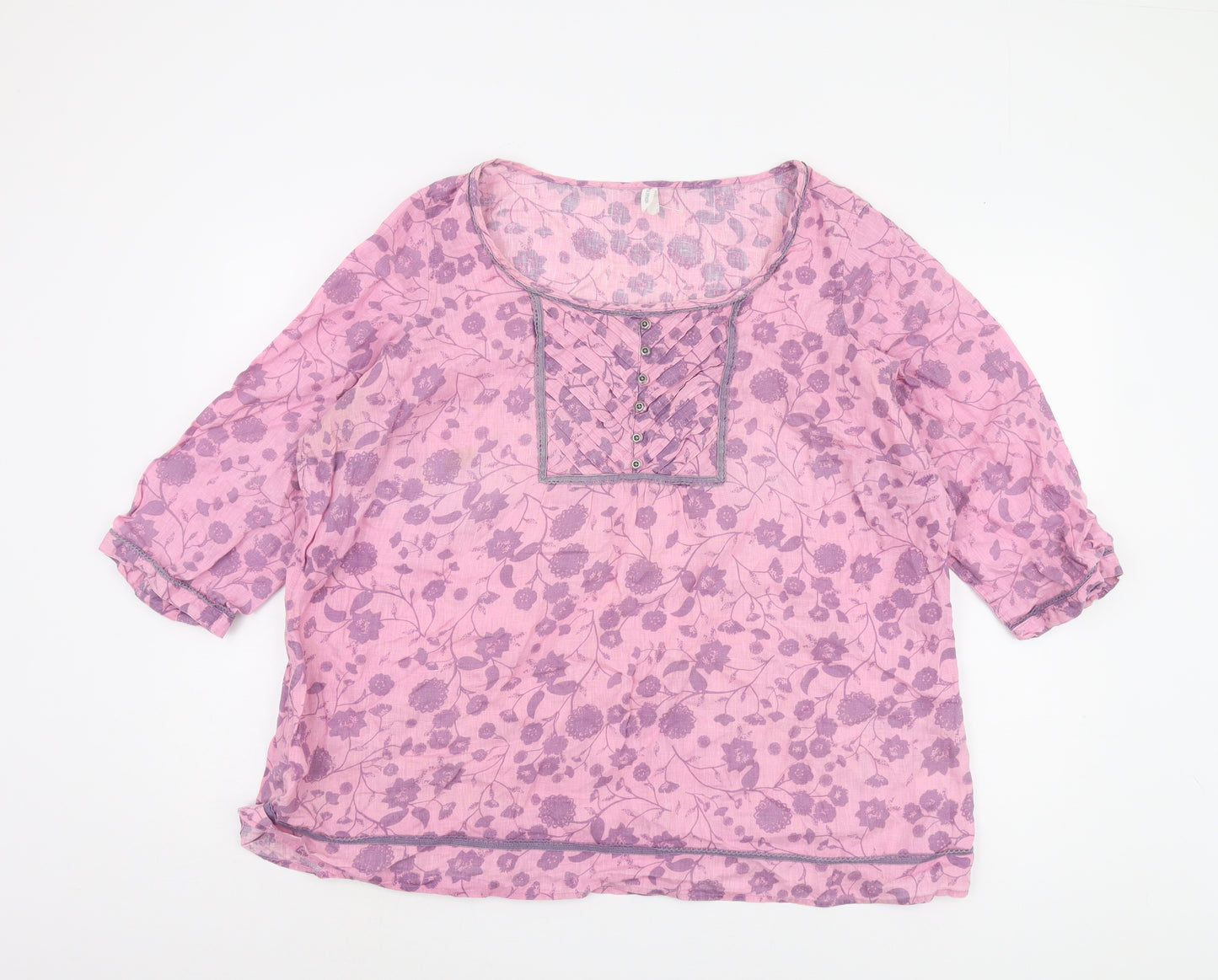 Marks and Spencer Women's Purple Floral Tunic Blouse