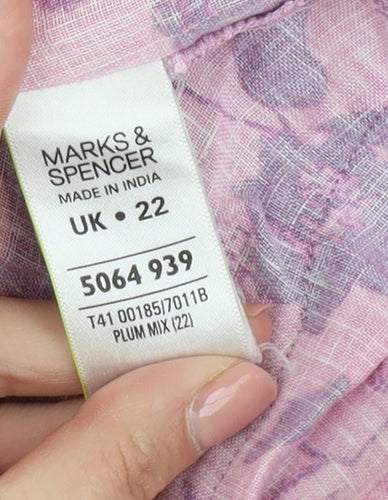 Marks and Spencer Women's Purple Floral Tunic Blouse