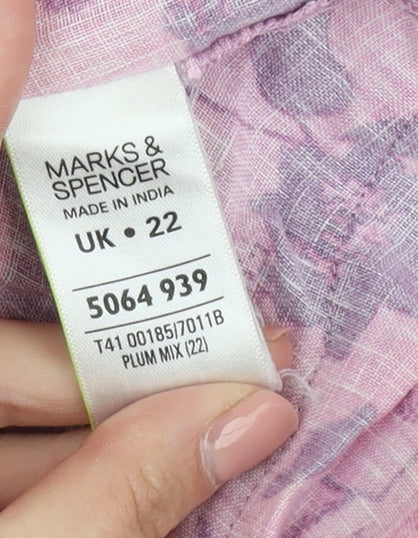 Marks and Spencer Women's Purple Floral Tunic Blouse