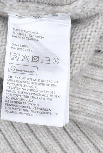 H&M Women's Grey V-Neck Pullover Jumper M