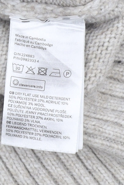 H&M Women's Grey V-Neck Pullover Jumper M