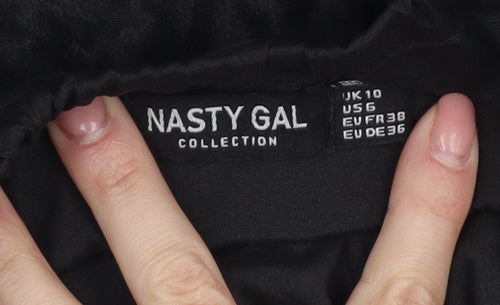 Nasty Gal Women's Black Cropped Blouse UK 10