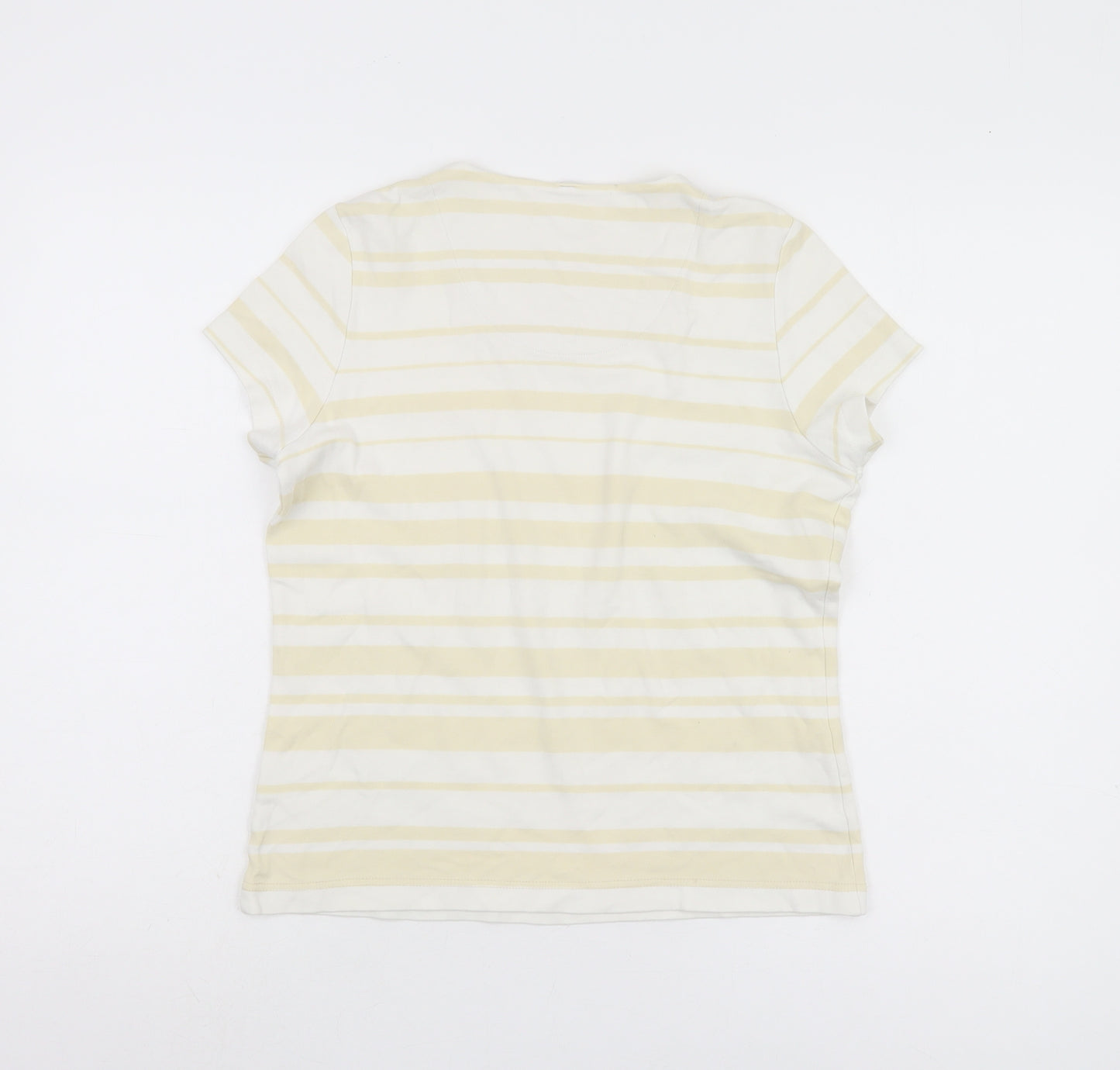 Dash Women's Beige Striped T-Shirt Size 10