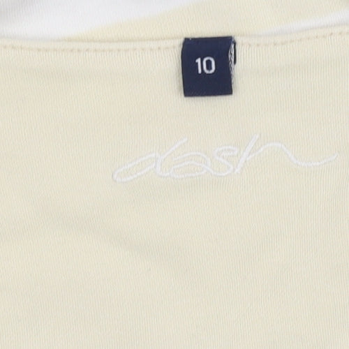 Dash Women's Beige Striped T-Shirt Size 10