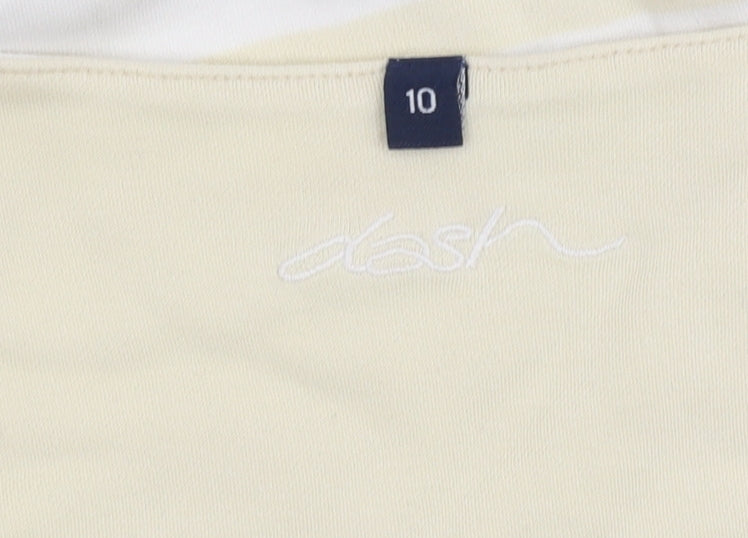 Dash Women's Beige Striped T-Shirt Size 10
