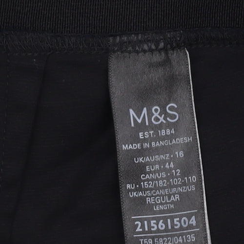 Marks and Spencer Women's Black Trousers, Size 16, Regular