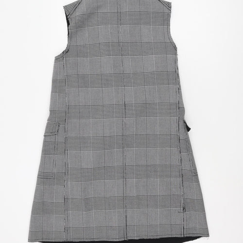 Topshop Women's Checked Waistcoat Black Size 10