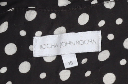 Rocha John Rocha Women's Black Polka Dot Dress Size 18