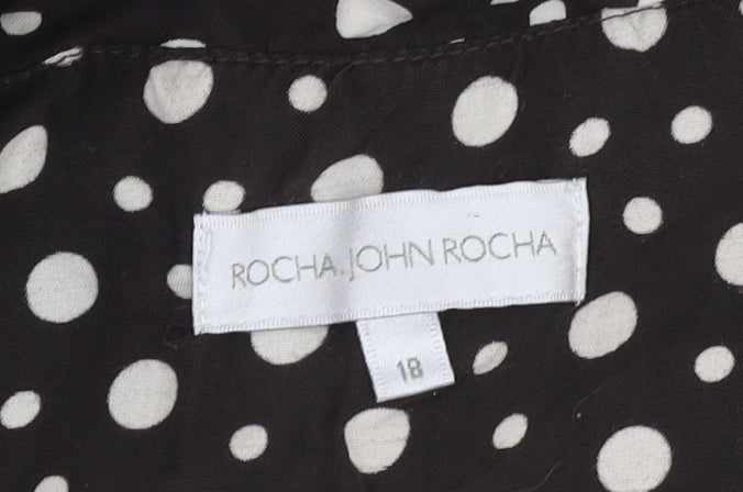 Rocha John Rocha Women's Black Polka Dot Dress Size 18