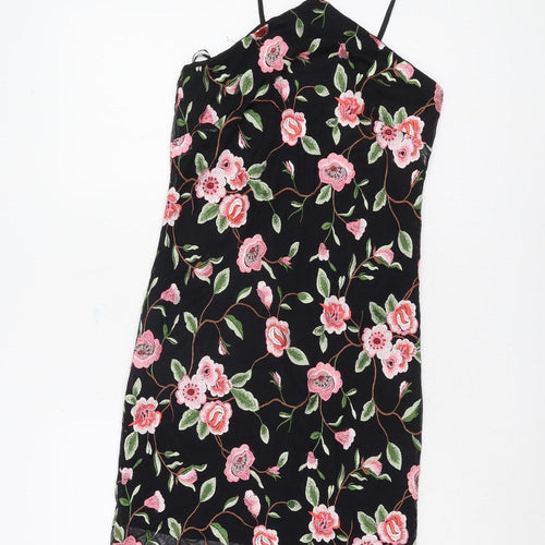 New Look Women's Black Floral Slip Dress Size 12