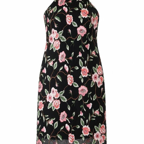 New Look Women's Black Floral Slip Dress Size 12